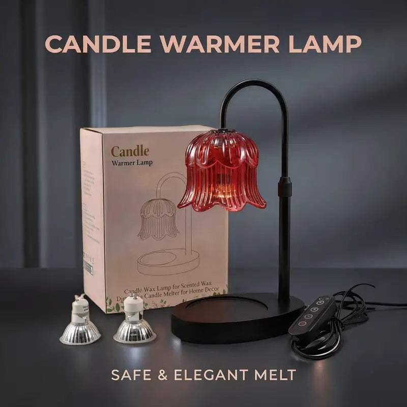 Modern Metal Candle Warmer Lamp with Timer & Brightness Control Adjustable Flameless Safety Cylindrical Decorative for Home Decor & Relaxation Amber-Scented Jar Candle Warmer Lamp