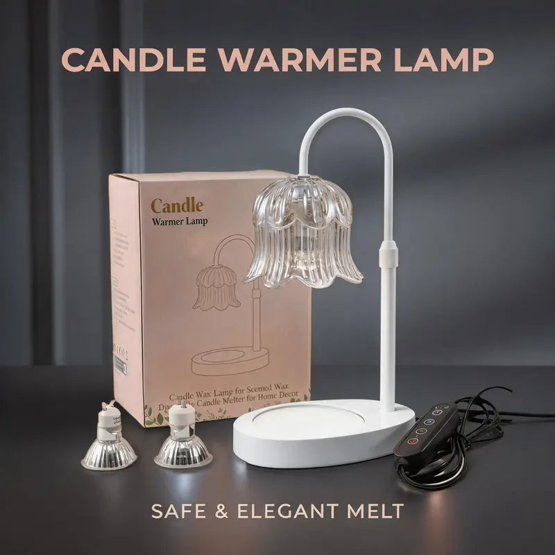 Modern Metal Candle Warmer Lamp with Timer & Brightness Control Adjustable Flameless Safety Cylindrical Decorative for Home Decor & Relaxation Amber-Scented Jar Candle Warmer Lamp