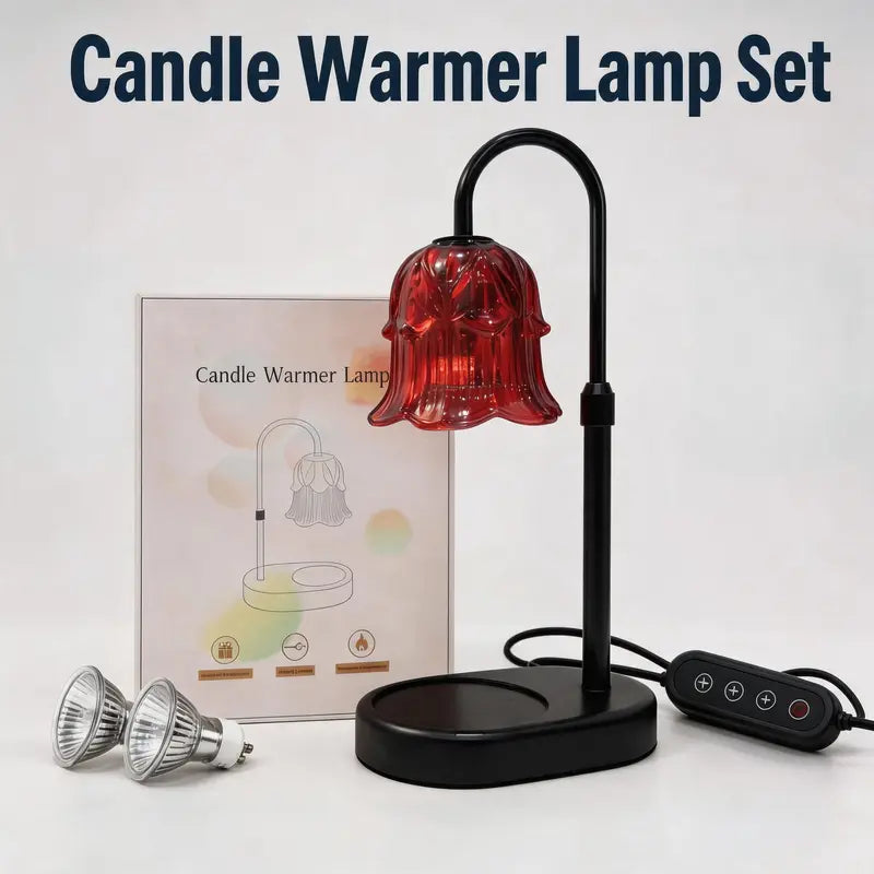 Modern Metal Candle Warmer Lamp with Timer & Brightness Control Adjustable Flameless Safety Cylindrical Decorative for Home Decor & Relaxation Amber-Scented Jar Candle Warmer Lamp