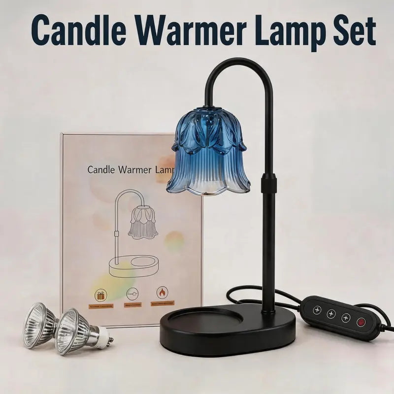 Modern Metal Candle Warmer Lamp with Timer & Brightness Control Adjustable Flameless Safety Cylindrical Decorative for Home Decor & Relaxation Amber-Scented Jar Candle Warmer Lamp
