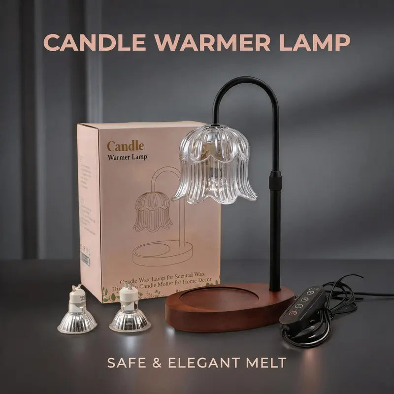 Modern Metal Candle Warmer Lamp with Timer & Brightness Control Adjustable Flameless Safety Cylindrical Decorative for Home Decor & Relaxation Amber-Scented Jar Candle Warmer Lamp